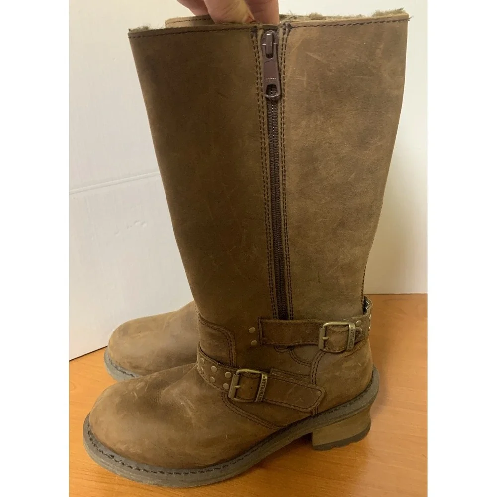 Caterpillar Florencia Waterproof Harness Boot W/ Faux Fur Lining Women's 8